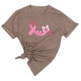 thumbnail image 2 of TIMIFIS Chandails de Sensibilisation au Cancer du Sein pour Femmes Été Ample Imprimé T-Shirt à Col Rond Manches Courtes Blouse Décontractée Automne/hiver, 2 of 5