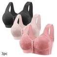 thumbnail image 2 of Timegard 3pc Front Closure Bras for Women Plus Size Wirefree Full Coverage Comfort Everyday Bralette, 2 of 3