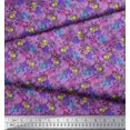 thumbnail image 2 of Soimoi Velvet Fabric Leaves & Bell Floral Print Sewing Fabric Yard 58 Inch Wide, 2 of 3