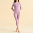thumbnail image 2 of Besolor Women's Thermal Underwear Set Soft Fleece Lined Base Layer Top and Bottom Set for Cold Weather Plus Size, 2 of 5