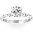 thumbnail image 1 of 1 Ct Diamond Round Cut Engagement Ring Single Row 14k White Gold, 1 of 1
