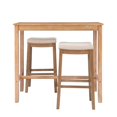 thumbnail image 3 of Bowery Hill 3-PieceTransitional Wood & Fabric Bar Dining Set in Natural Brown, 3 of 5