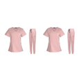 thumbnail image 2 of Maytalsory Stylish Women s Scrub Set Nurse V-Neckline Machine Washable Short Sleeves Suit Pink S 2Set, 2 of 6