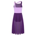 thumbnail image 4 of Lejafay Robe de Danse Lyrique Sans Manches pour Filles Justaucorps Color Block Fête Danse Violet 12, 4 of 8