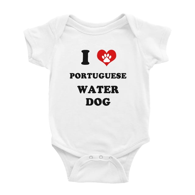 Je Cœur Chien d'Eau Portugais Drôle Cache-Couche Bébé