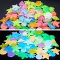 thumbnail image 3 of Amdohai 100pcs/Bag DIY Home Decor Luminous Pebbles Sea Conch Shell Starfish Glow in Dark Colorful Rocks Stone for Aquarium Fish Tank, 3 of 8