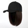 thumbnail image 2 of EGNMCR Wigs Human Hair Straight Short Bob Wig Baseball Wig Baseball Cap Hair Wig Hats With Hair Baseball Cap With Hair Extensions For Women Straight Short Bob Wig the bands, 2 of 3