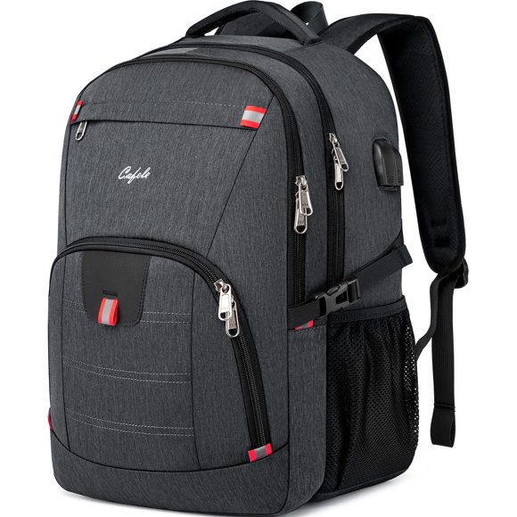 Cafele Backpack,Waterproof Large 17in Laptop Backpack for Trip School Work Bookbag Computer Rucksack with USB Charging Port,Water Resistant Sturdy Bac