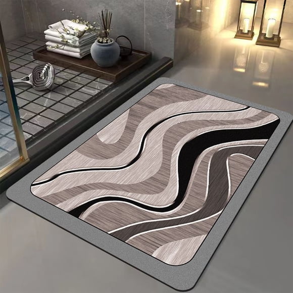 pstuiky Diatomite Bathroom Floor Mat Super Absorbent & Fast Drying Non-Slip Rubber Backing Waterproof & Easy Clean 40X60Cm Bath Rug for Shower, Sink & Toilet Area