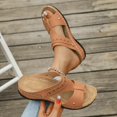 thumbnail image 4 of Wedge Sandals for Women Orthopedic Side Cutout Open Toe Comfortable Breathable Summer Slide Sandals Coffee, 4 of 9
