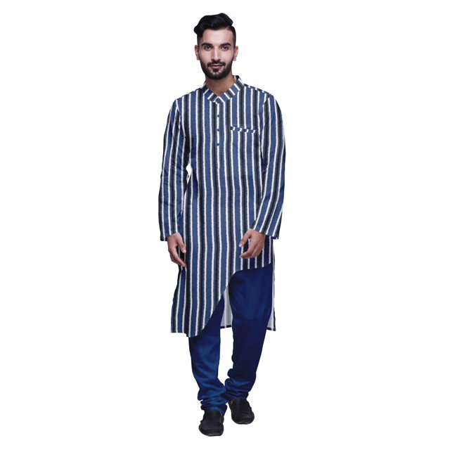Atasi Ensemble Kurta Designer pour Garçons Kurta Longue Imprimée Vêtements d'Été