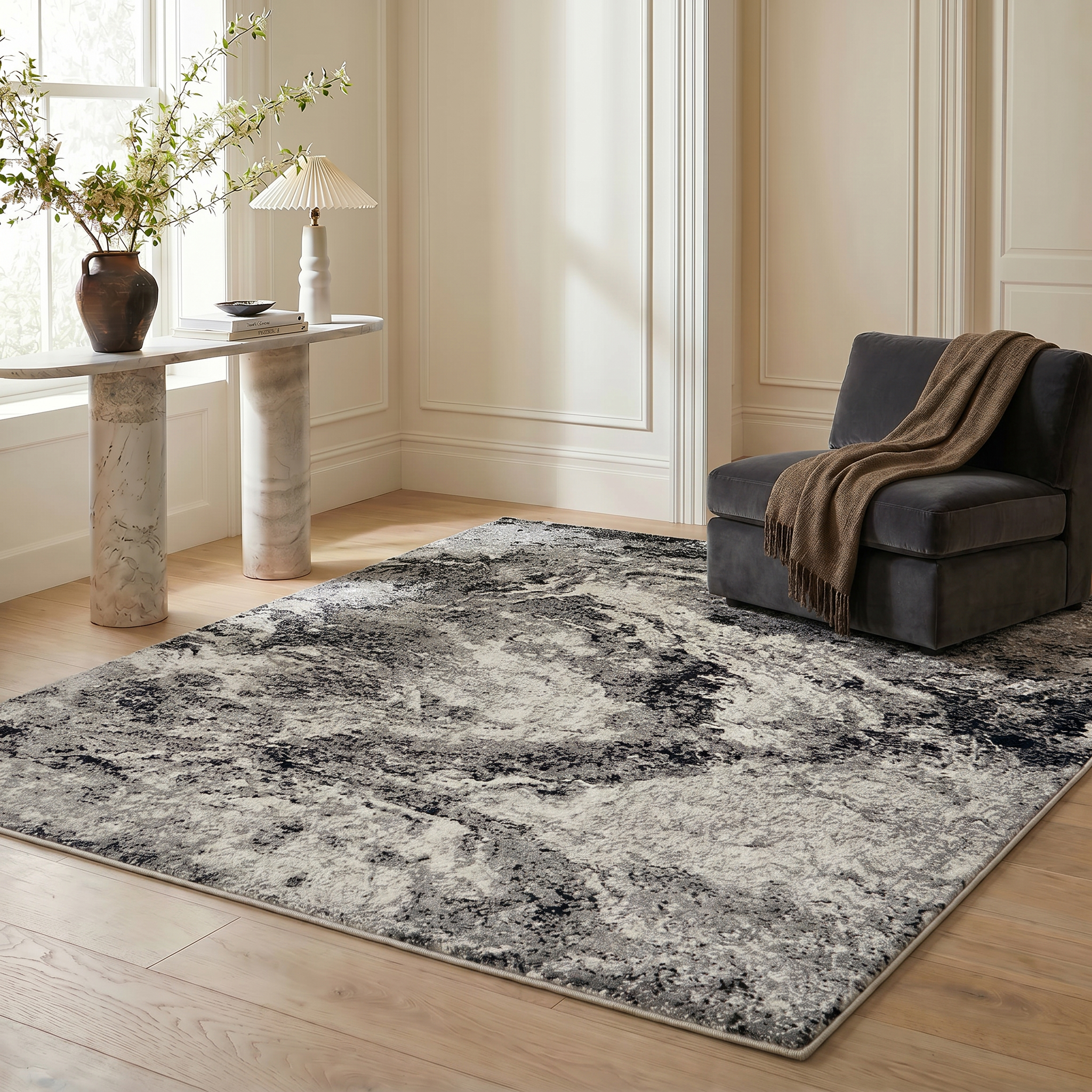Rug Branch Collection Sakarya Tapis de couloir d'intérieur contemporain abstrait Splash