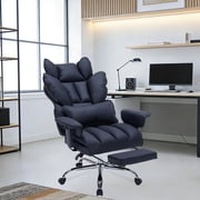 AKDSteel 400lbs Large Office Chair With Footrest, Ergonomic Leather Desk Chair For Adults With High Back And Lumbar Support