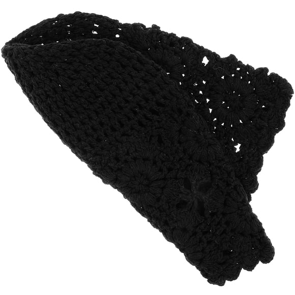 OULII Headwraps Turbans for Women Bonnet Cotton Black 1Pcs Stretchy Hair Wrap for Sleep