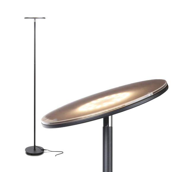 Brightech Sky Flux Dimmable LED Floor Lamp – Super Bright Floor Lamp with 3 Light Modes for Living Room, Office – Torchiere Standing Touc