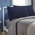 thumbnail image 2 of Microfiber Pillowcases 2 Pcs with Embroidery Zipper Closure Navy Queen, 2 of 7