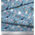 thumbnail image 3 of Soimoi Velvet Fabric Heart,Footprint & Cat Animal Print Sewing Fabric Yard 58 Inch Wide, 3 of 3