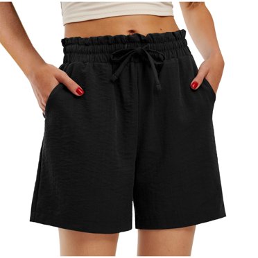 FAIWAD Women's Casual Shorts Drawstring Elastic Waist Shorts Summer Beach Shorts with Pockets