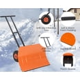 thumbnail image 4 of Kojooin Pelle Pousse-Neige de 29 Po avec Roues, Pelle à Neige en Acier Robuste avec Lame et Poignée Inclinées Ajustables, 4 of 9