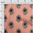 thumbnail image 1 of oneOone Viscose Jersey Fabric Leaves & Floral Block Print Sewing Fabric BTY 60 Inch Wide, 1 of 4