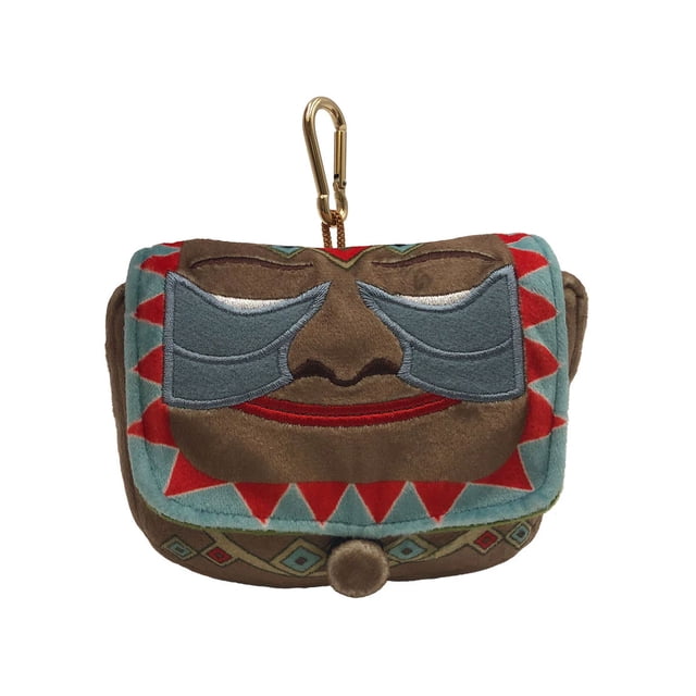 Ultra PRO Sac Donjons & Dragon pour Tenir les Joueurs, une Pochette en Peluche Brune avec Motif de Visage Brodé Bleu et Rouge, Compartiment Intérieur à Fermeture à Glissière, et Mousqueton Doré, Idéal pour Ranger des dés, des Pièces de Monnaie Ou de Petits Accessoires de Jeu.