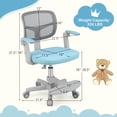 thumbnail image 3 of Costway Kids Desk Chair Children Study Chair with Adjustable Height, Armrest & Footrest Blue, 3 of 10
