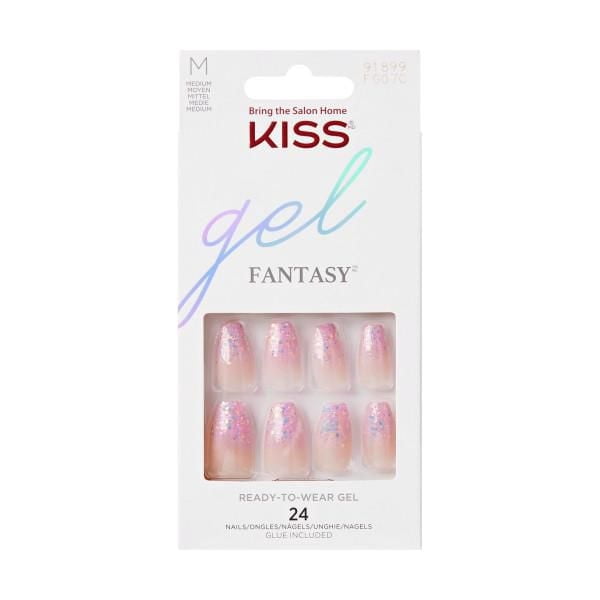 KISS Gel Fantasy - Fake Nails, 28 Count, Short