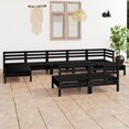 thumbnail image 1 of vidaXL 9 Piece Garden Lounge Set Black Solid Wood Pine, 1 of 5