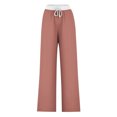 thumbnail image 4 of Pants for Women, Womens Fashionable Striped Printed Drawstring Wide Leg Pants, 4 of 4