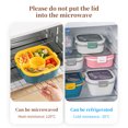 thumbnail image 3 of Double Layer Salad Lunch Container 4-Compartment with Sauce Container Fork Spoon Food Prep Storage Containers for Lunch Snacks School Travel, 3 of 7