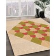 thumbnail image 3 of Ahgly Company Tapis d'Intérieur Lavable à la Machine, Carré, Transitionnel, Kaki et Or, Tapis de Zone, 4 Pieds Carré, 3 of 7