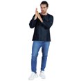 thumbnail image 2 of Atasi Kurta à Manches Longues pour Hommes en Coton Slub Uni à Col Rond Chemise Ethnique-6690, 2 of 7