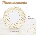thumbnail image 4 of MATICAN Assiettes de Fête Jetables Blanches et Dorées, Lot de 100, 9 Po avec Pois en Feuille, 4 of 7