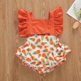 thumbnail image 4 of Xingqing Newborn Infant Baby Girls Short Flare Sleeve Pullover Print Ruffles Jumpsuits, 4 of 9
