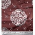 thumbnail image 1 of Soimoi Modal Satin Fabric Mandala Decorative Printed Fabric 1 Yard 42 Inch Wide, 1 of 3