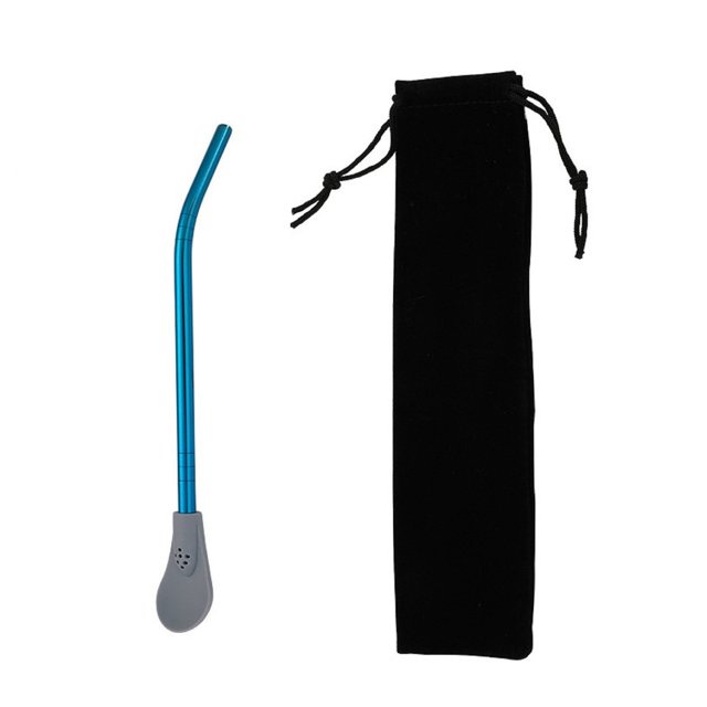 Agiferg Tainless Steel Straws Spoon Colored Straw Detachable Drinking Straws