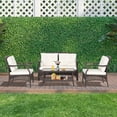 thumbnail image 3 of Costway Ensemble de Conversation en Rotin d'Extérieur 4 Pcs Ensemble de Canapé en Rotin pour Patio avec Housse de Protection, 3 of 9