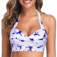 thumbnail image 1 of Womens Fashion Versatile Sexy Printing Swimsuit Halter Backless Bikini Tops, 1 of 5