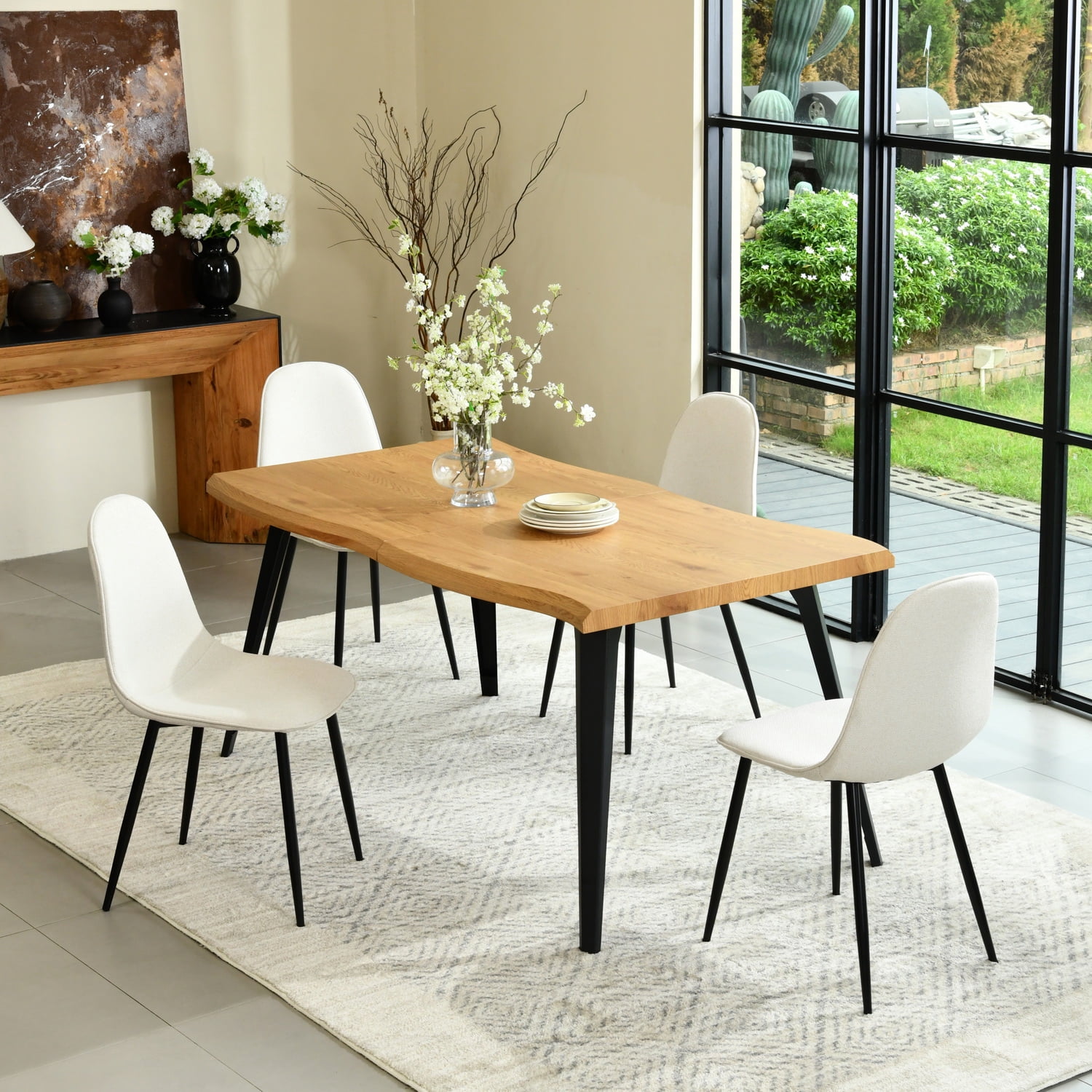 Homy Casa Modern Industrial 5-Piece Dining Set for 4 for Dining