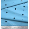 thumbnail image 1 of Soimoi Blue Poly Georgette Fabric Butidar Jamdani Print Sewing Fabric Yard 42 Inch Wide, 1 of 2