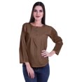 thumbnail image 2 of Moomaya Haut à Manches Longues Imprimé avec Patte de Boutonnage, Col Rond, Tunique d'Été Décontractée pour Femme, 2 of 5
