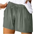 thumbnail image 4 of 2025 Pantalon Femme Printemps Été Uni Pantalon Femme Coton Li Nen Shorts Pantalon Extensible pour Femmes avec Poche Fendue Décontracté Grande Taille Robe Vêtements pour Femmes, 4 of 4