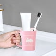 thumbnail image 1 of Bathroom Mouthwash Cup Cute Couple Toothbrush Cup Rain Pattern Handle Plastic Toothbrush Cup, 1 of 6