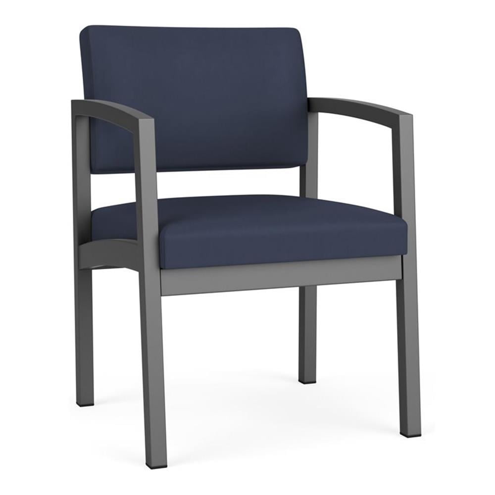 Lenox Fauteuil d'Appoint pour Réception et Salle d'Attente en Acier / Acier Charbon / Bleu
