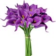 thumbnail image 1 of CHUANK 20pcs Artificial Calla Lily Silk Flowers 13.4” for Home Kitchen Wedding Table Decoration (White), 1 of 18