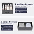 thumbnail image 3 of 5-Drawer Fabric Dresser Tower: Vertical Storage Organizer for Bedroom, Closet, Hallway & Living Room (Grey), 3 of 8