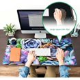 thumbnail image 2 of Large Mouse Pad 31.4 x 15.7inches 3mm XXL Extended Gaming Mouse Pad Mat with Non-Slip Base Stitched Mousepad for Computer,Office,Keyboard and Laptop-Colorful Plants Succulents，Waterproof Desk Mat, 2 of 5