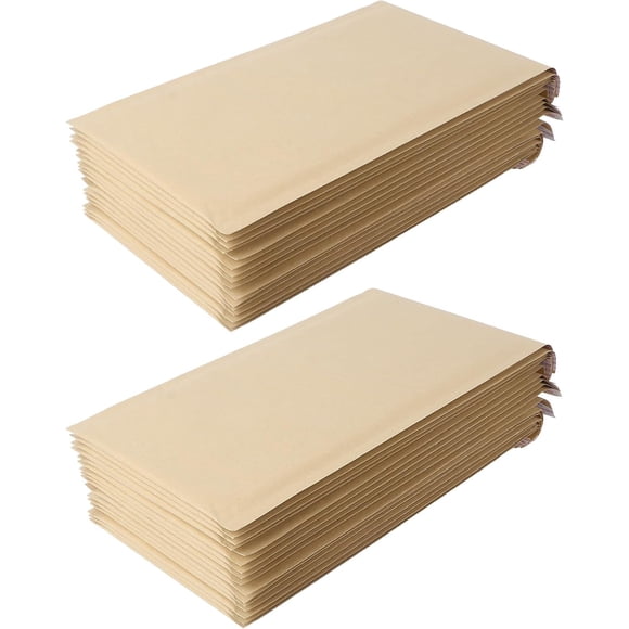 Kraft Sacs à Bulles pour Envoi Postal 50 Pcs 20x35+4cm Rembourrés Auto-Scellants Sacs pour Enveloppe à Bulles Emballage en Mousse de Papier Brun pour Envoi et Expédition Beige