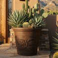 thumbnail image 2 of Sunnydaze Weather-Resistant Double-Walled Arabella Outdoor Flower Pot Planter - 19.5" - Rust Finish - 2-Pack, 2 of 10