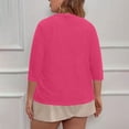 thumbnail image 4 of CFLVAEK Fall Cardigan Sweaters for Plus Size Women Casual Short Sleeve Open Front Shrugs Soft Solid Color Cropped Boleros Lightweight Cardigans Cover Ups Hot Pink XXXL, 4 of 7